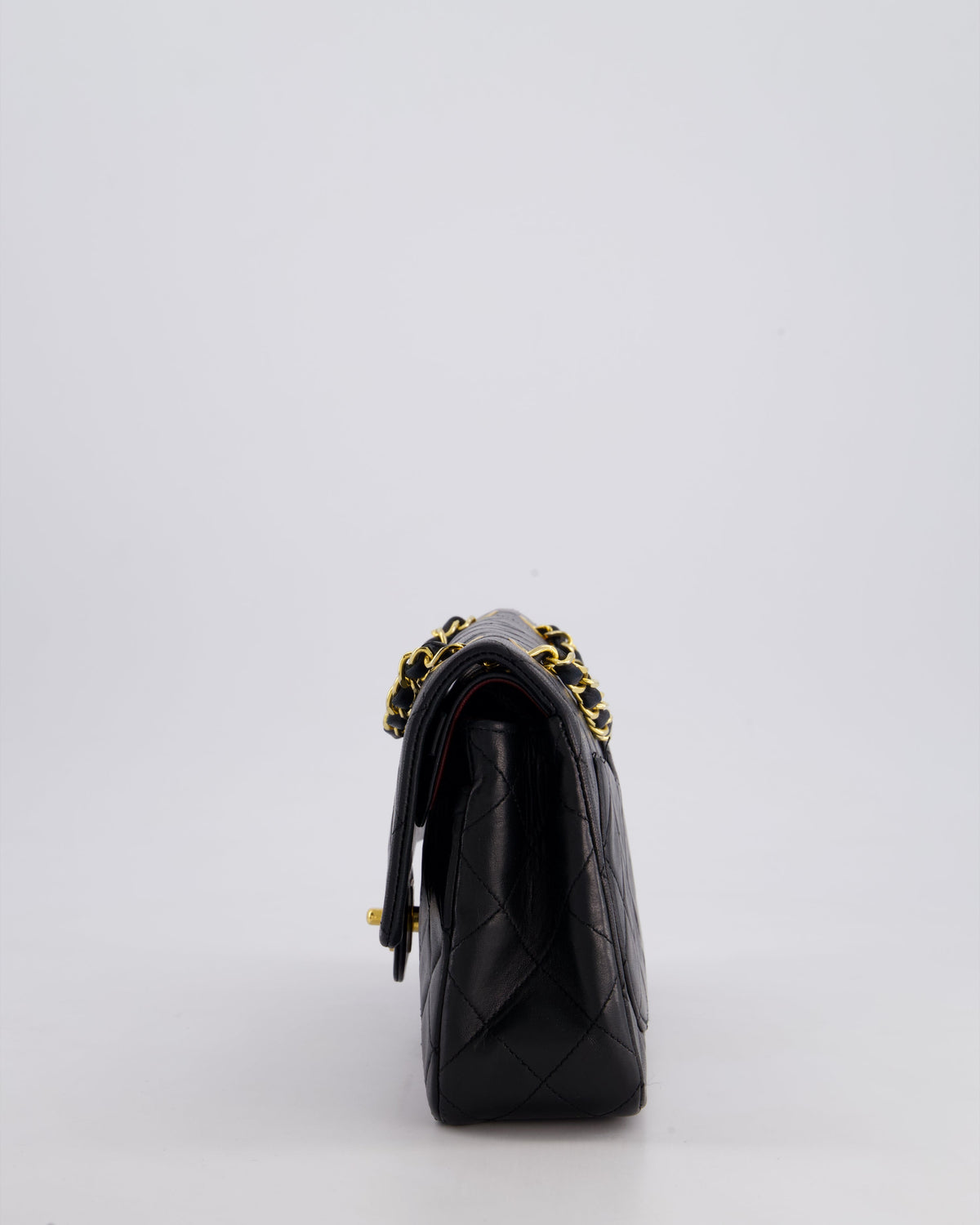 Chanel Vintage Black Small Classic Double Flap Bag in Lambskin Leather with 24k Gold Hardware