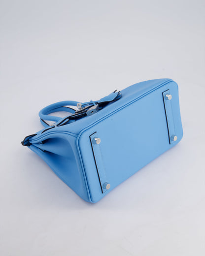 *SUPER RARE* Hermès Birkin 25cm Bag in Bleu Celeste Swift Leather with Palladium Hardware
