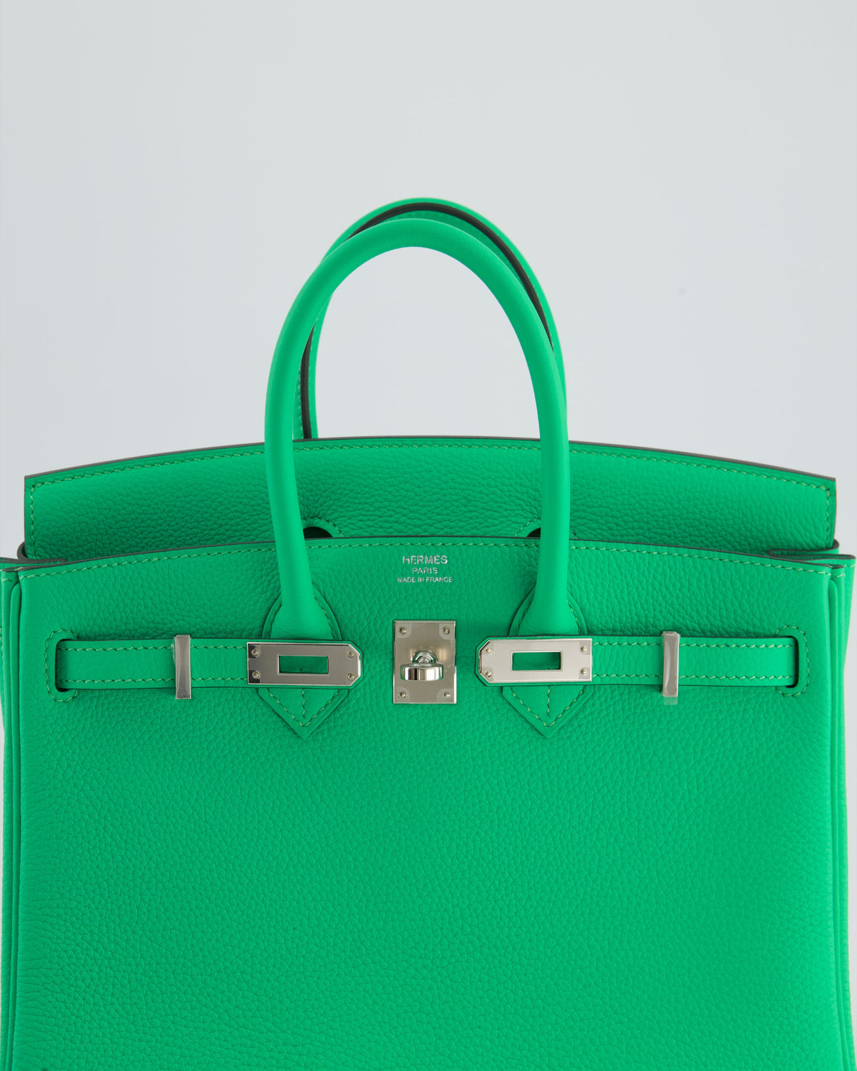 Hermès Birkin 25cm Retourne Bag in Vert Comics Togo Leather with Palladium Hardware