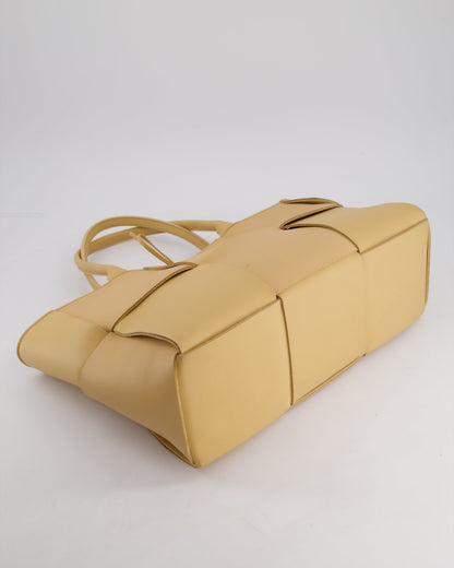 Bottega Veneta Beige Medium Intrecciato Arco Bag in Calfskin Leather with Pouch