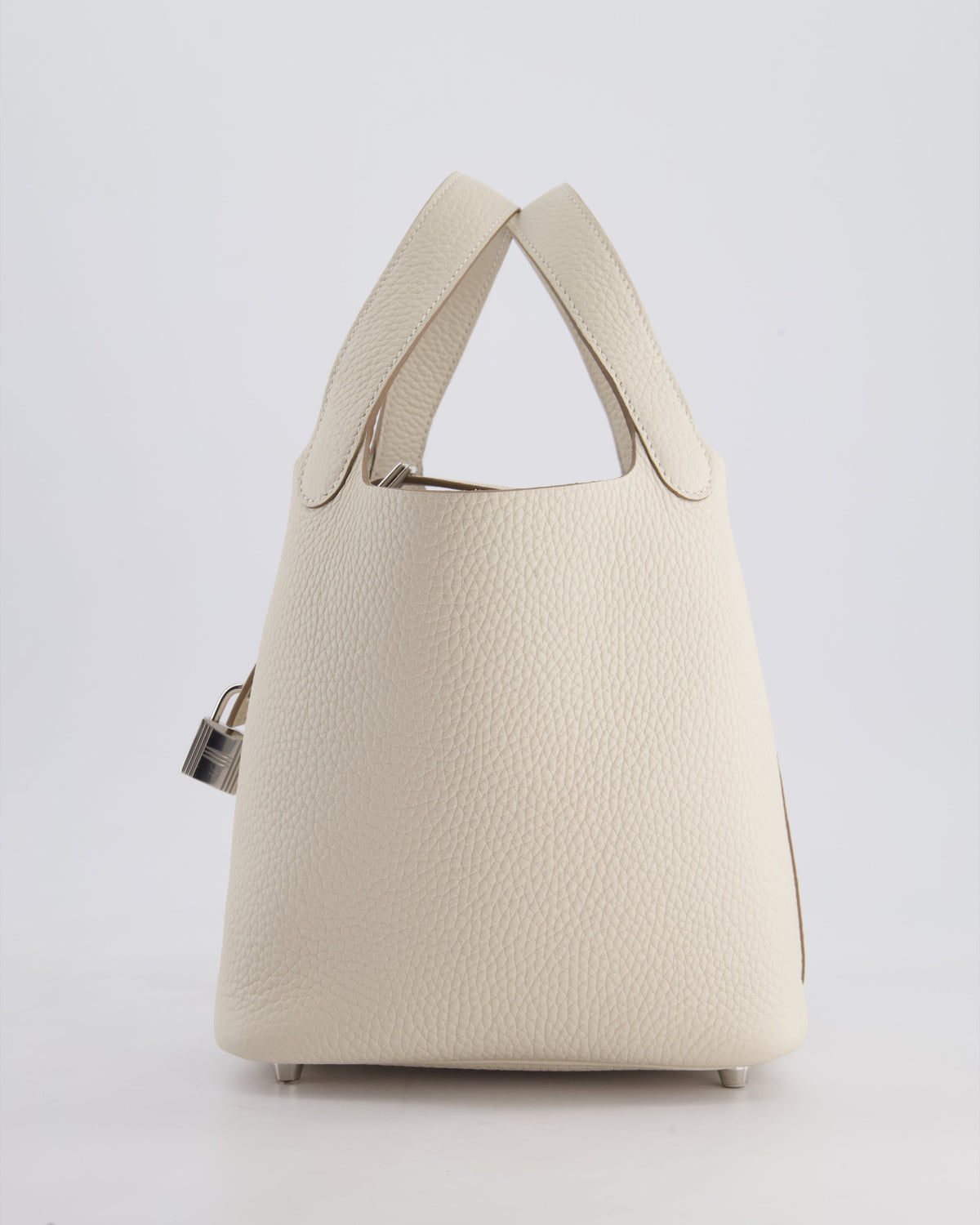 *HOT* Hermès Picotin Lock Bag 18cm in Craie Clemence Leather with Palladium Hardware