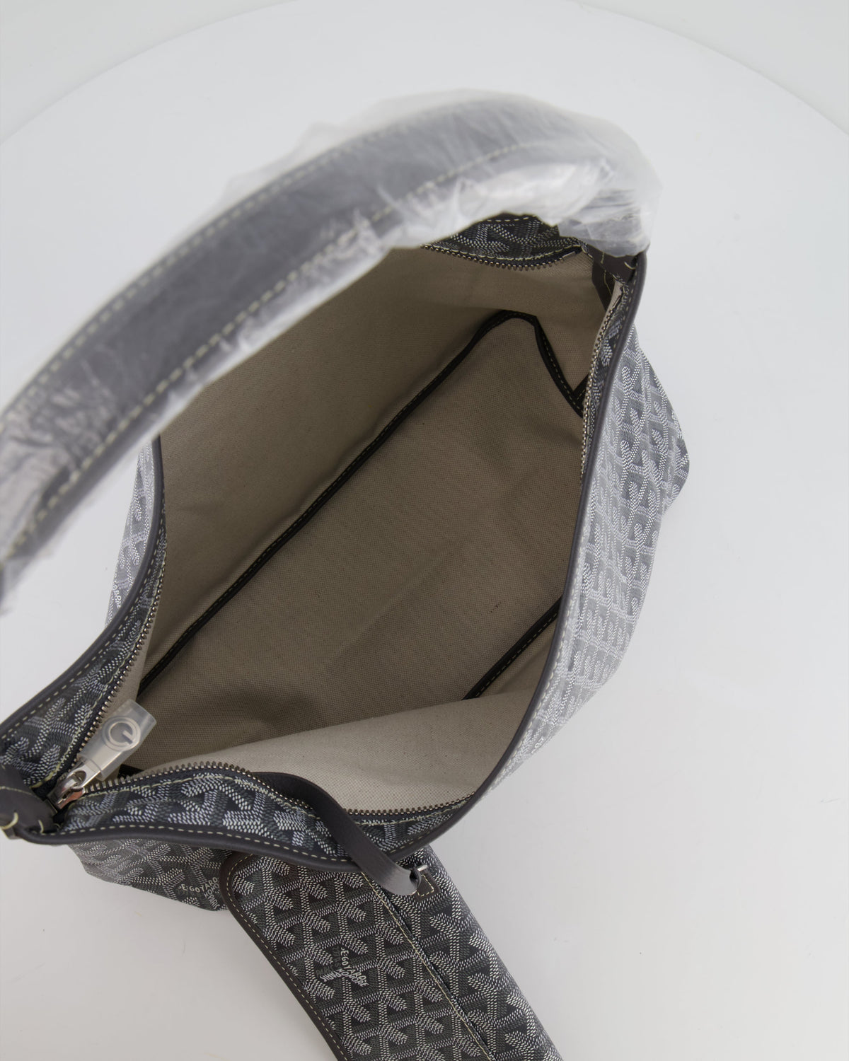 Goyard Grey Goyardine Canvas Boheme Hobo Bag with Dog Print