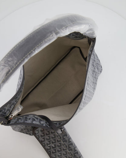 Goyard Grey Goyardine Canvas Boheme Hobo Bag with Dog Print