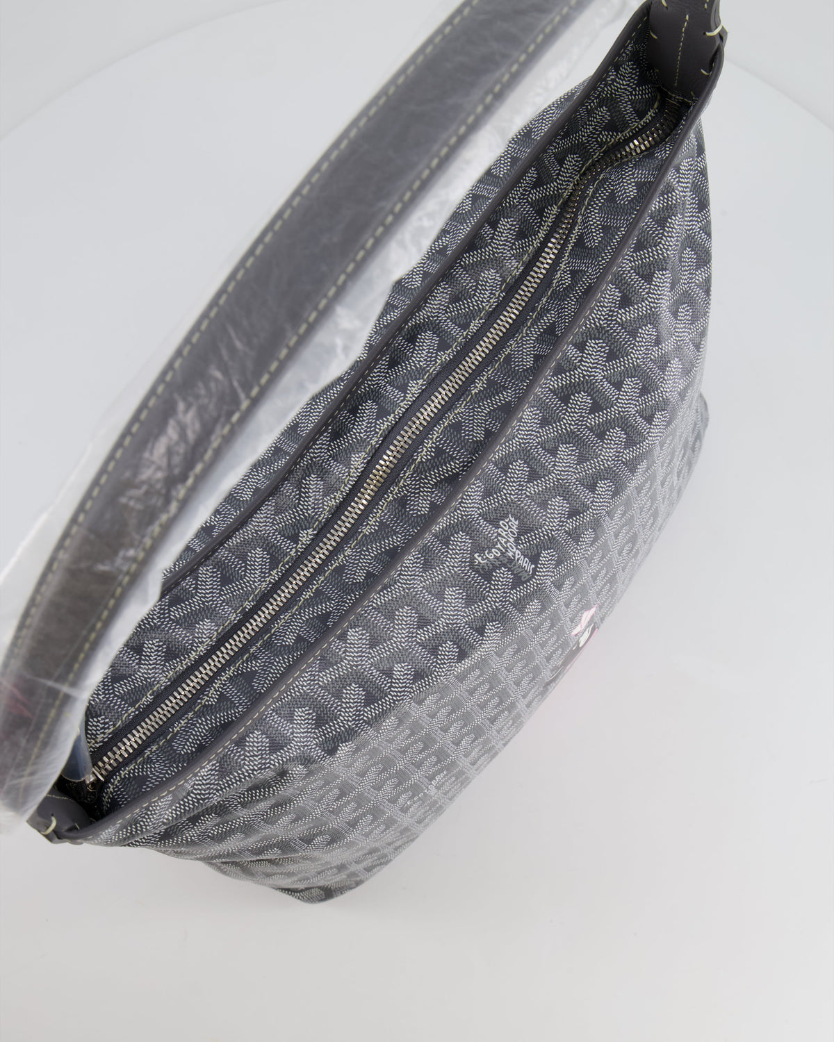 Goyard Grey Goyardine Canvas Boheme Hobo Bag with Dog Print