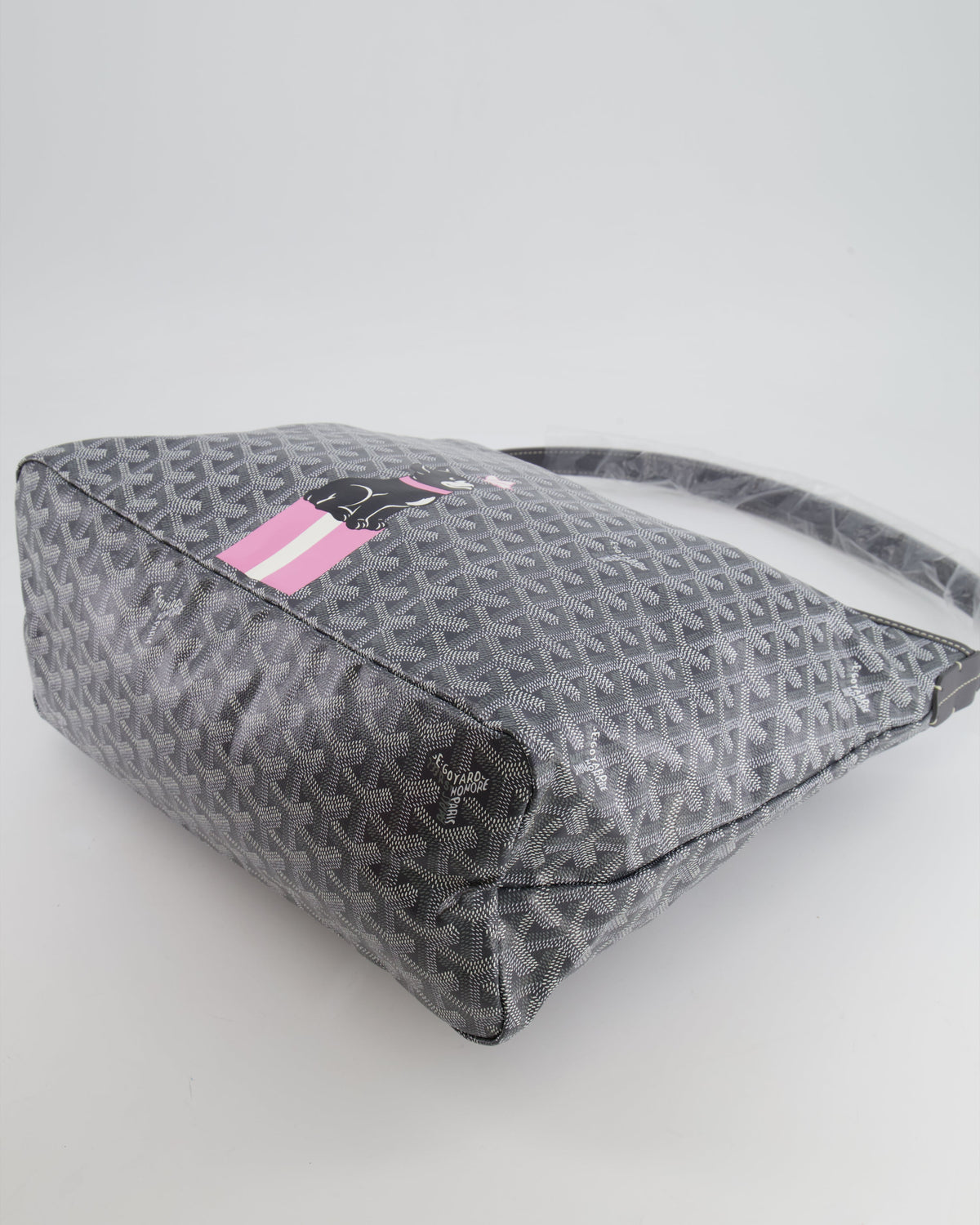 Goyard Grey Goyardine Canvas Boheme Hobo Bag with Dog Print