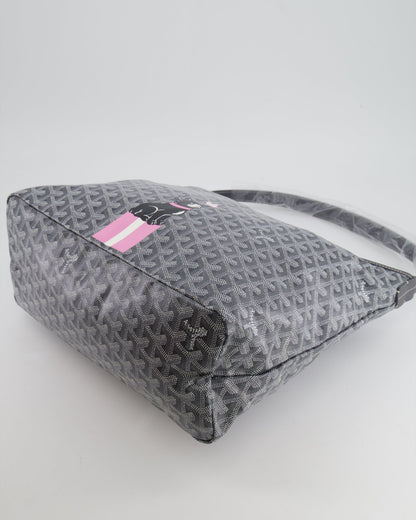 Goyard Grey Goyardine Canvas Boheme Hobo Bag with Dog Print