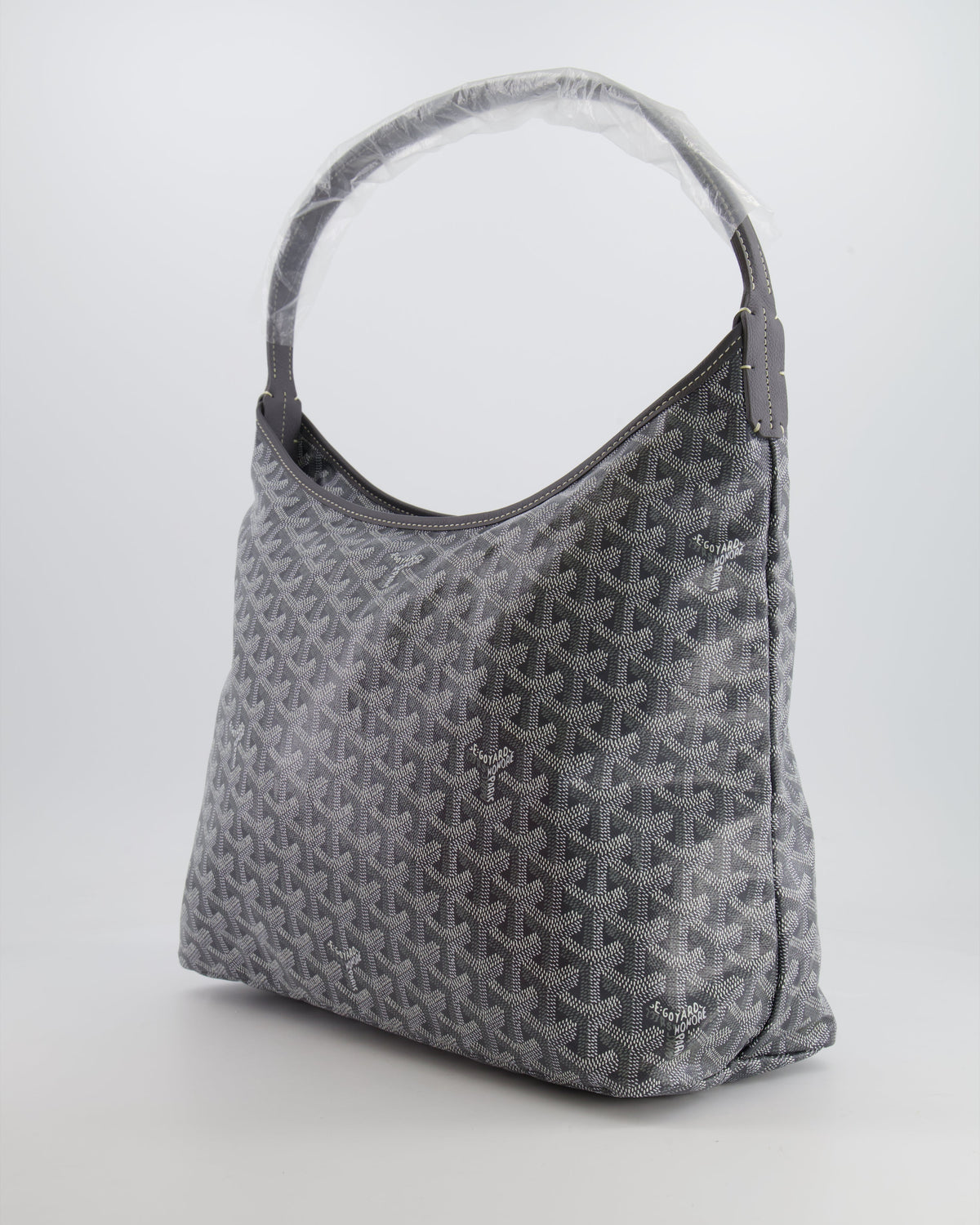 Goyard Grey Goyardine Canvas Boheme Hobo Bag with Dog Print