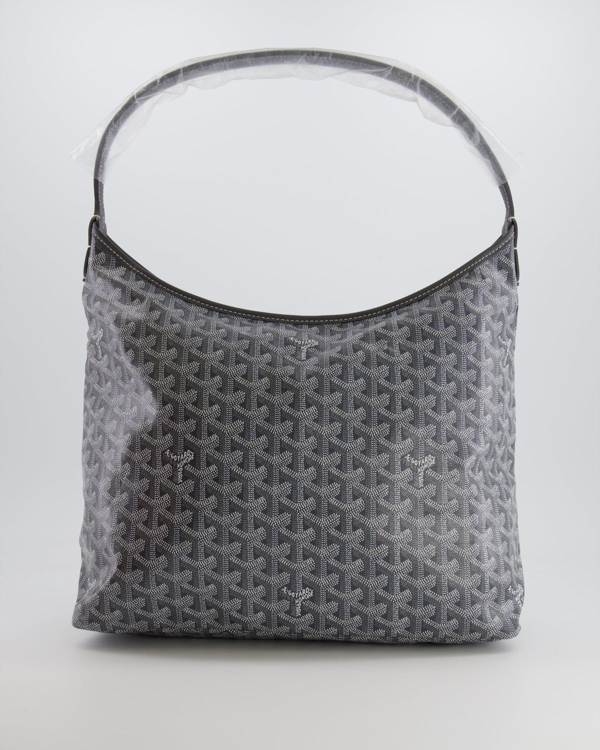 Goyard Grey Goyardine Canvas Boheme Hobo Bag with Dog Print