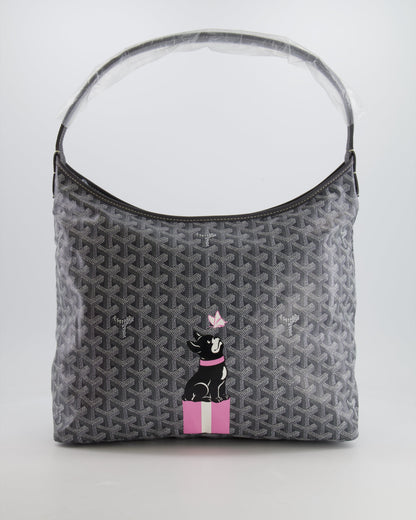 Goyard Grey Goyardine Canvas Boheme Hobo Bag with Dog Print