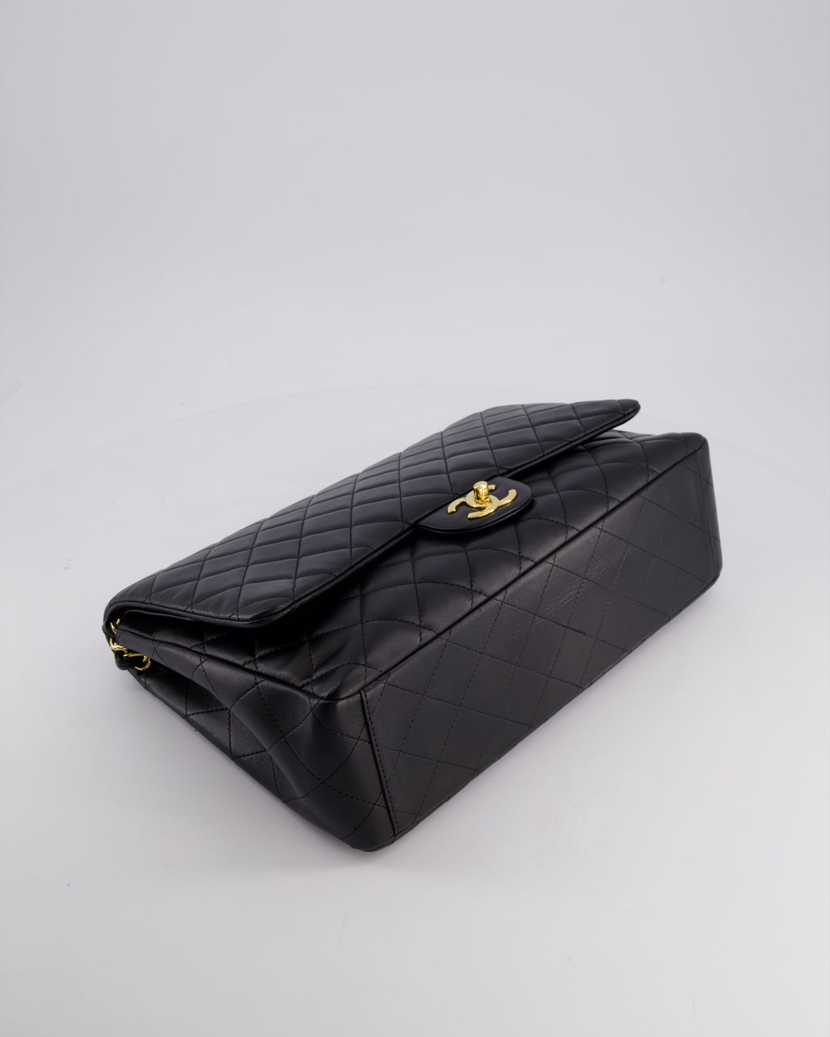 *FIRE PRICE* Chanel Black Maxi Classic Double Flap Bag in Lambskin Leather with Gold Hardware RRP £10,060