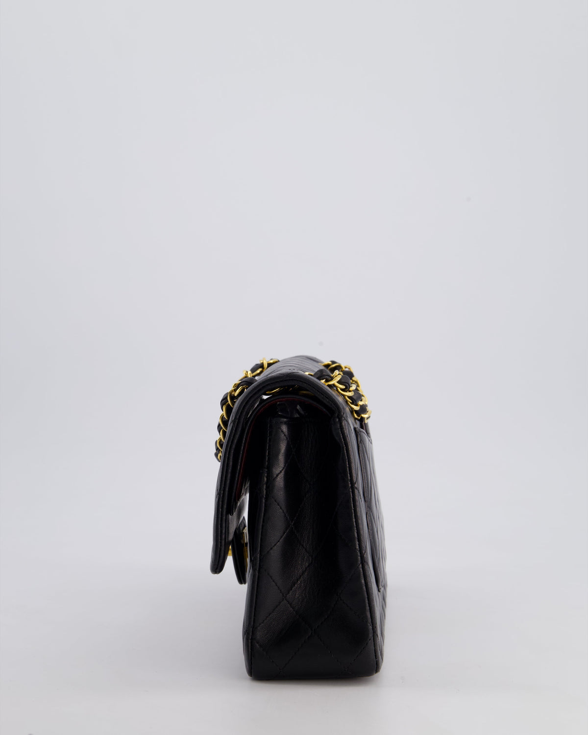 *AMAZING CONDITION* Chanel Vintage Black Medium Classic Double Flap Bag in Lambskin Leather with 24k Gold Hardware