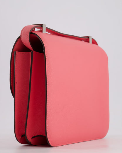 *HOT* Hermès Constance 24cm Bag in Rose Azalee Evercolour Leather with Palladium Hardware