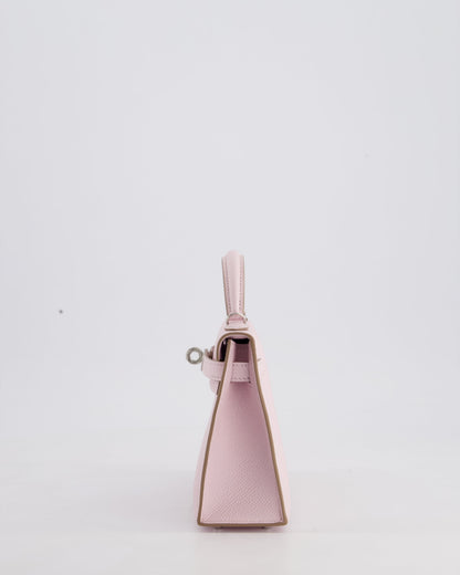 *HOT* Hermès Mini Kelly II 20cm Bag In Mauve Pale Epsom Leather with Palladium Hardware