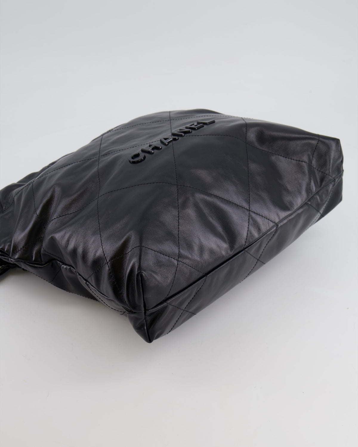 Chanel 22 Small Hobo Bag in Black Calfskin Leather with So Black Hardware