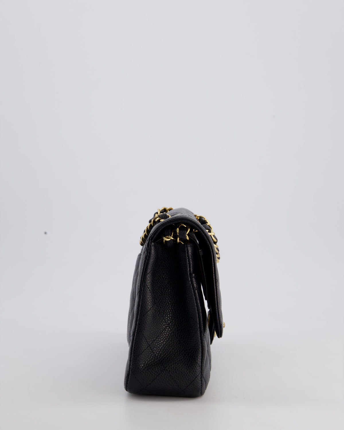 Chanel Medium Black Classic Double Flap Bag in Caviar Leather with Gold Hardware