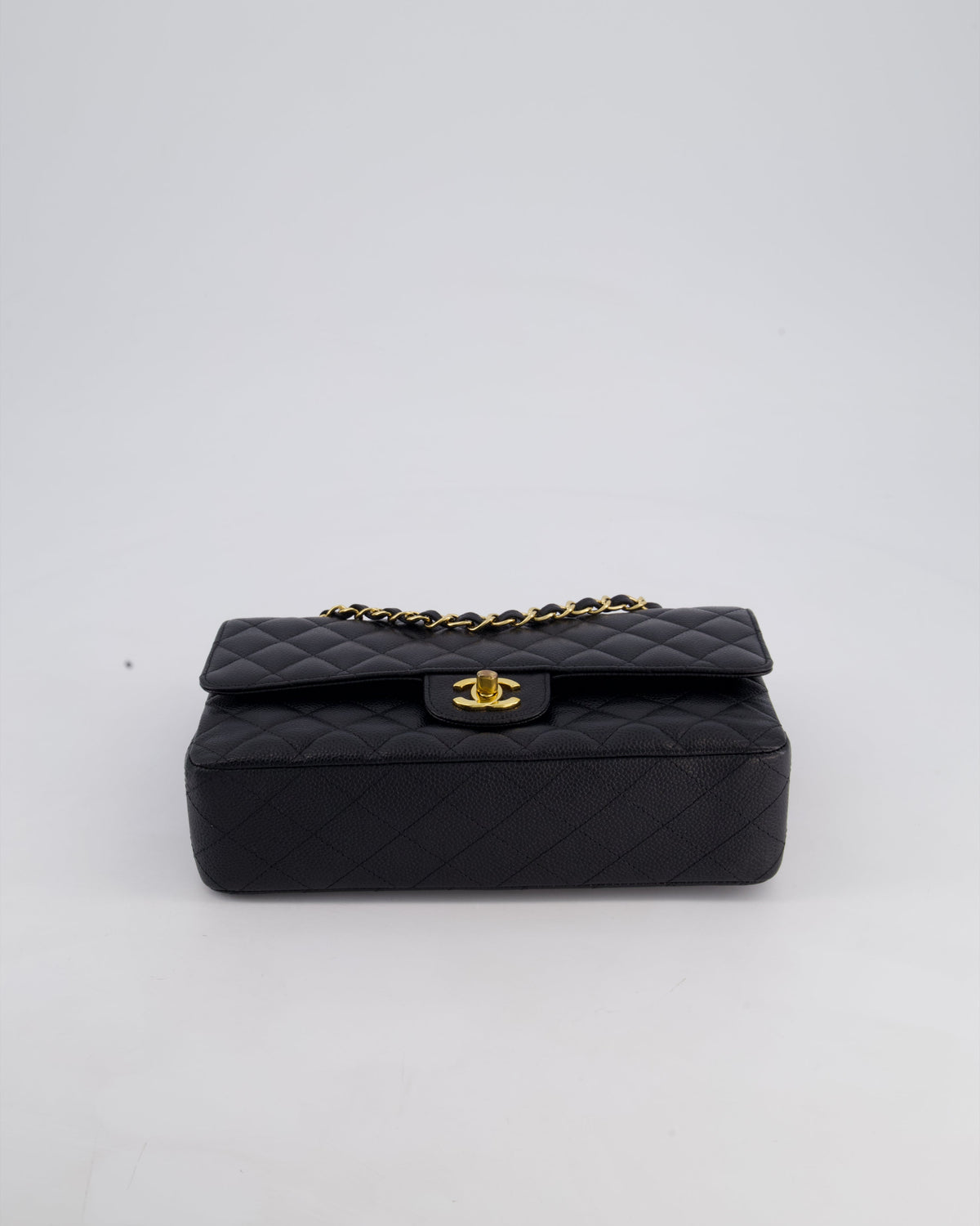 Chanel Medium Black Classic Double Flap Bag in Caviar Leather with Gold Hardware