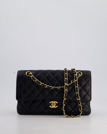 Chanel Medium Black Classic Double Flap Bag in Caviar Leather with Gold Hardware