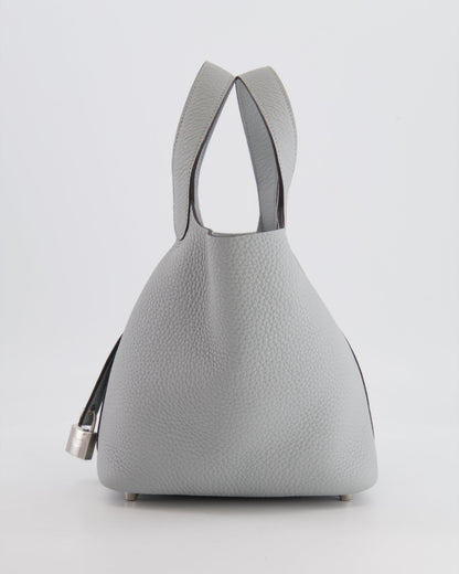 *RARE*  Hermes Picotin 18cm in Bleu Glacier Clemence Leather with Palladium Hardware