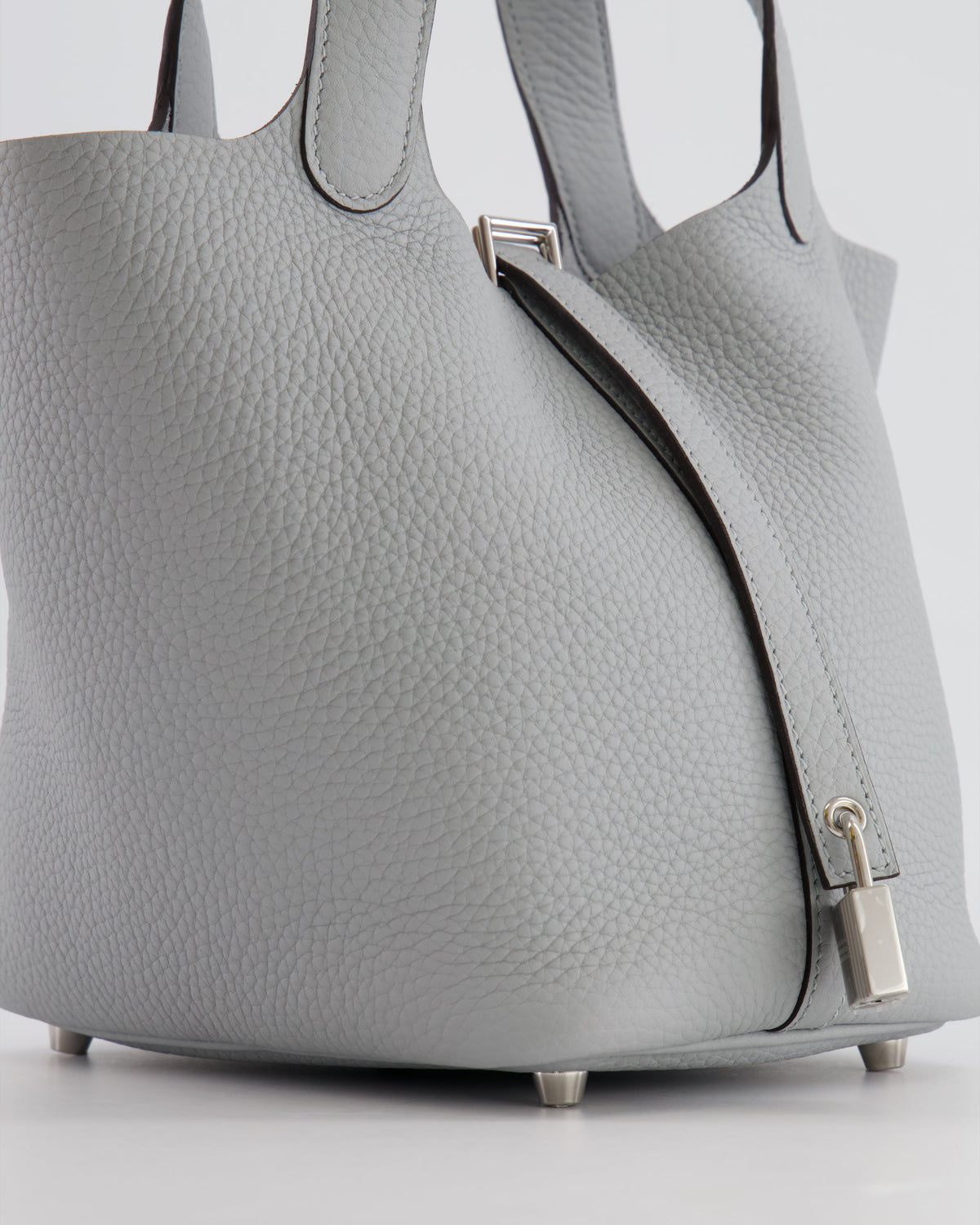 *RARE*  Hermes Picotin 18cm in Bleu Glacier Clemence Leather with Palladium Hardware