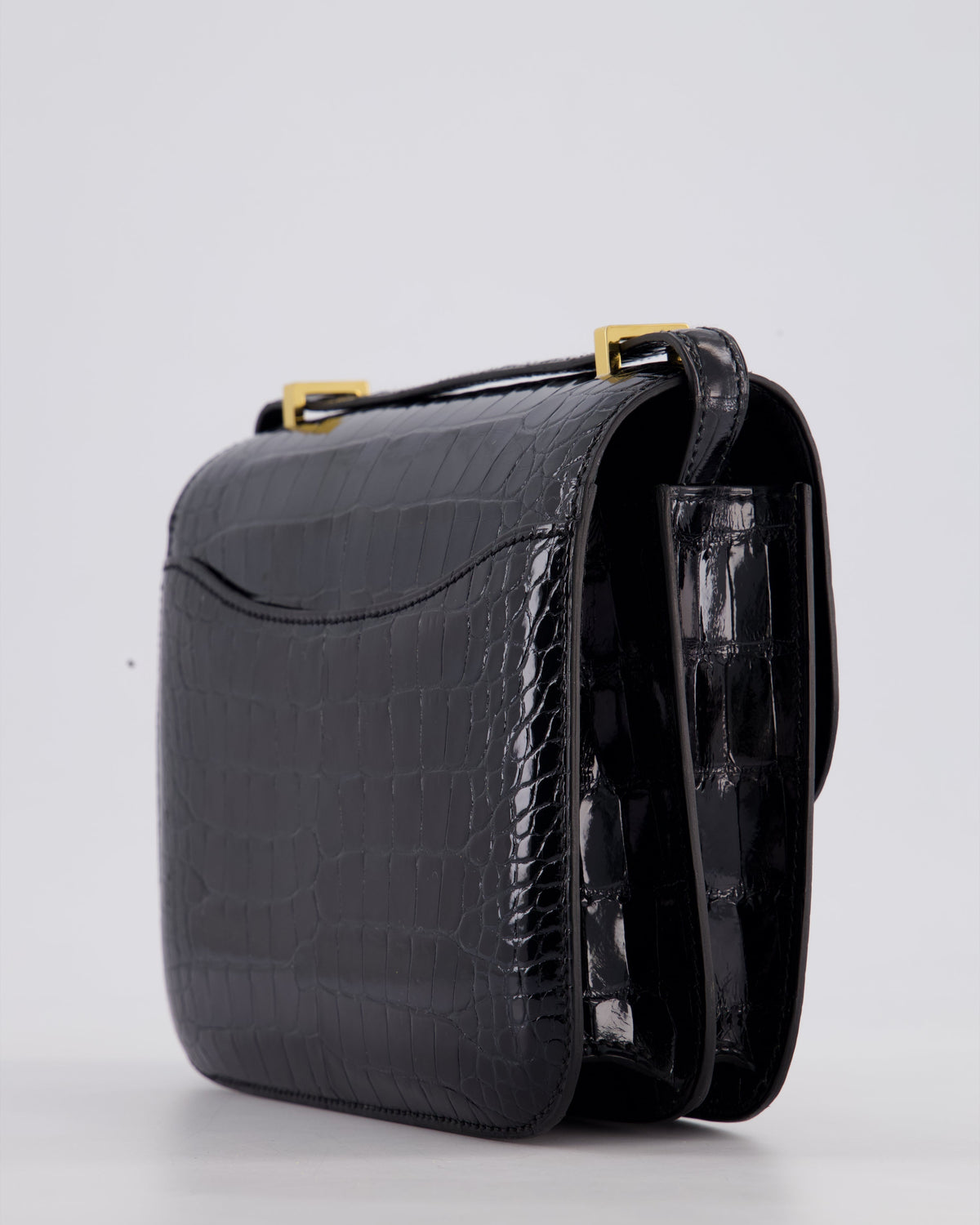 *STORE FRESH* Hermès Mini Constance 18cm Bag in Noir Shiny Alligator Mississippiensis Leather with Gold Hardware