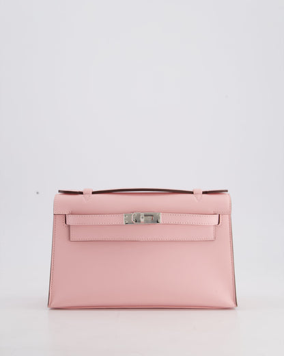 *HOT COLOUR* Hermès Mini Kelly Pochette Bag in Rose Sakura Swift Leather with Palladium Hardware