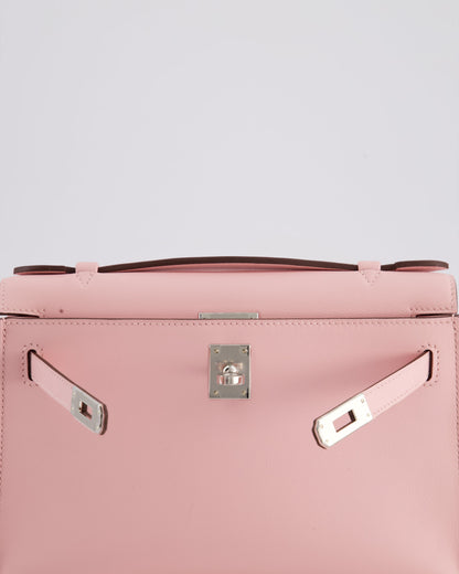 *HOT COLOUR* Hermès Mini Kelly Pochette Bag in Rose Sakura Swift Leather with Palladium Hardware