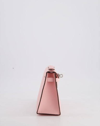 *HOT COLOUR* Hermès Mini Kelly Pochette Bag in Rose Sakura Swift Leather with Palladium Hardware