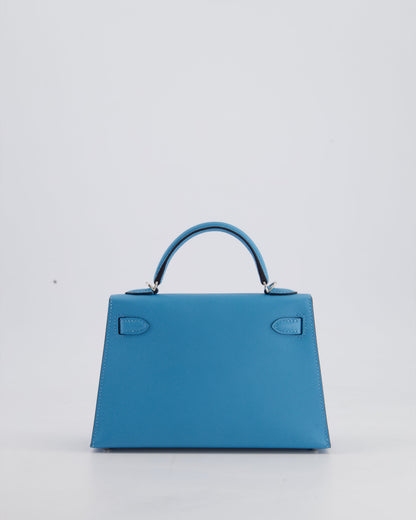 *HOT* Hermès Mini Kelly II 20cm in Bleu Du Nord Madame Leather with Palladium Hardware