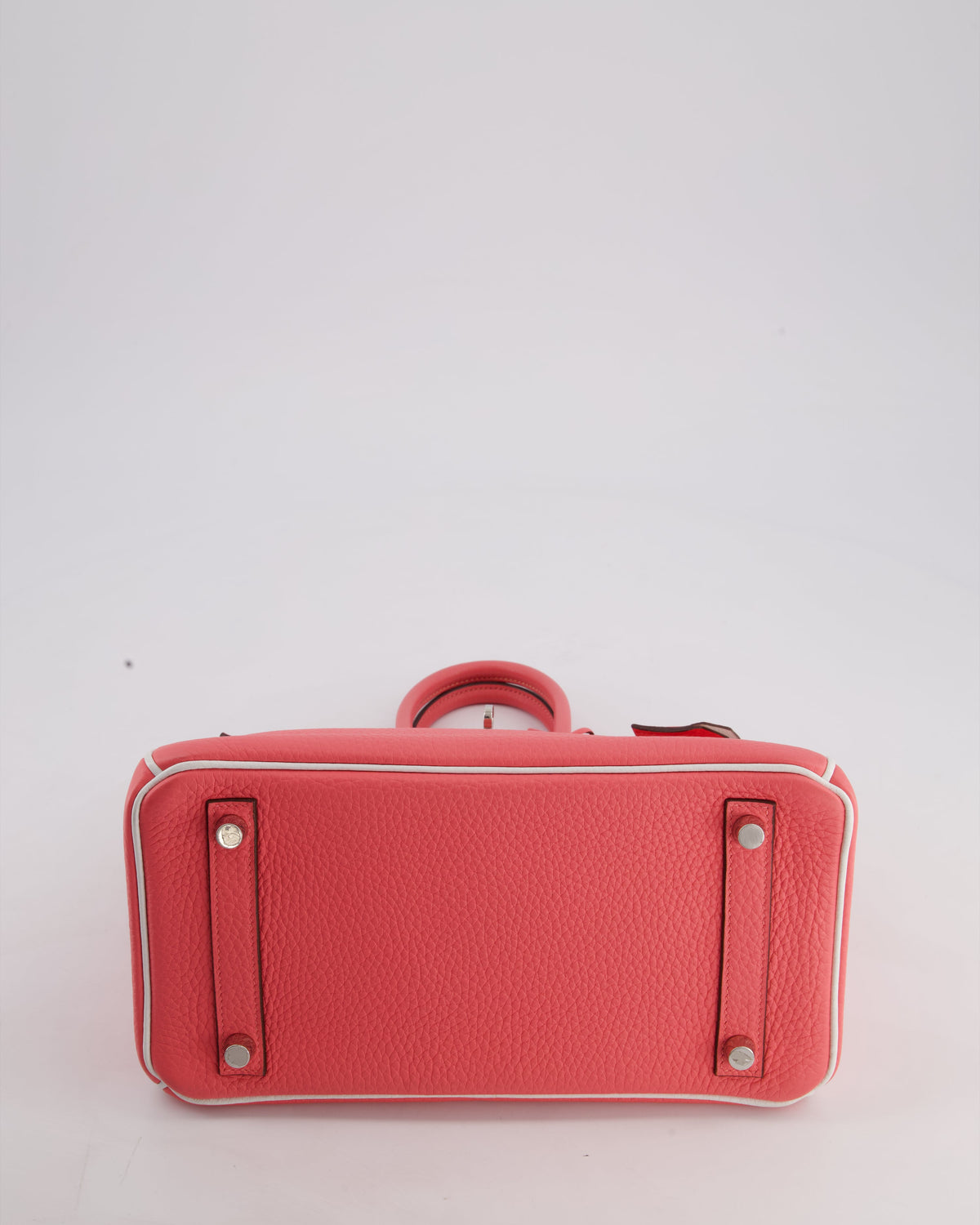 *RARE* Hermès Birkin HSS 25cm Retourne in Rose D'Ete and White Clemence Leather with Palladium Hardware&nbsp;