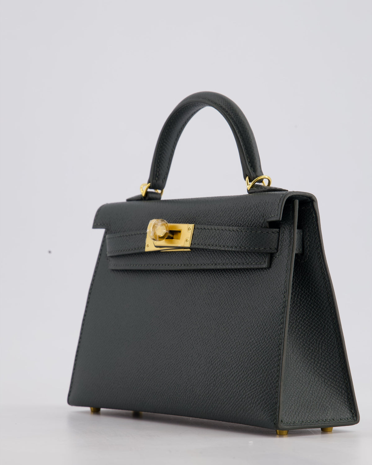 Hermès Mini Kelly II 20cm Bag In Vert Mangrove Epsom Leather with Gold Hardware