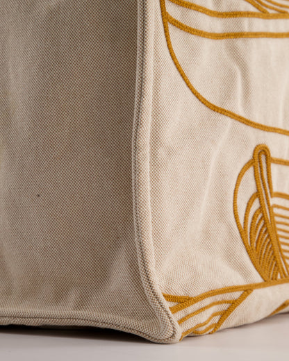 Hermes Beige Embroidered Thalassa Beach Tote Bag