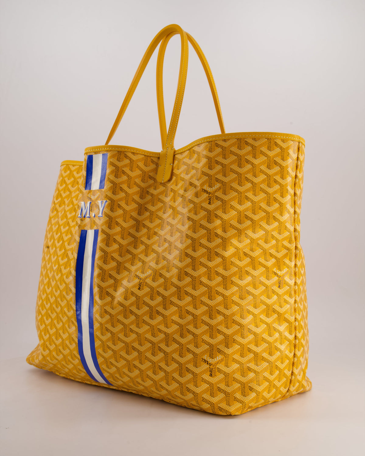 Goyard Saint Louis GM Yellow Personalised Shoulder Tote Bag