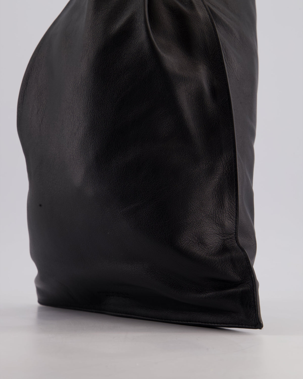 Bottega Veneta Large Black Calfskin Leather Knot Clutch Bag