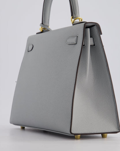 Hermès Kelly 25cm Bag in Bleu Glacier Epsom Leather with Gold Hardware