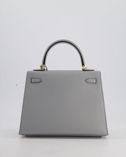 Hermès Kelly 25cm Bag in Bleu Glacier Epsom Leather with Gold Hardware
