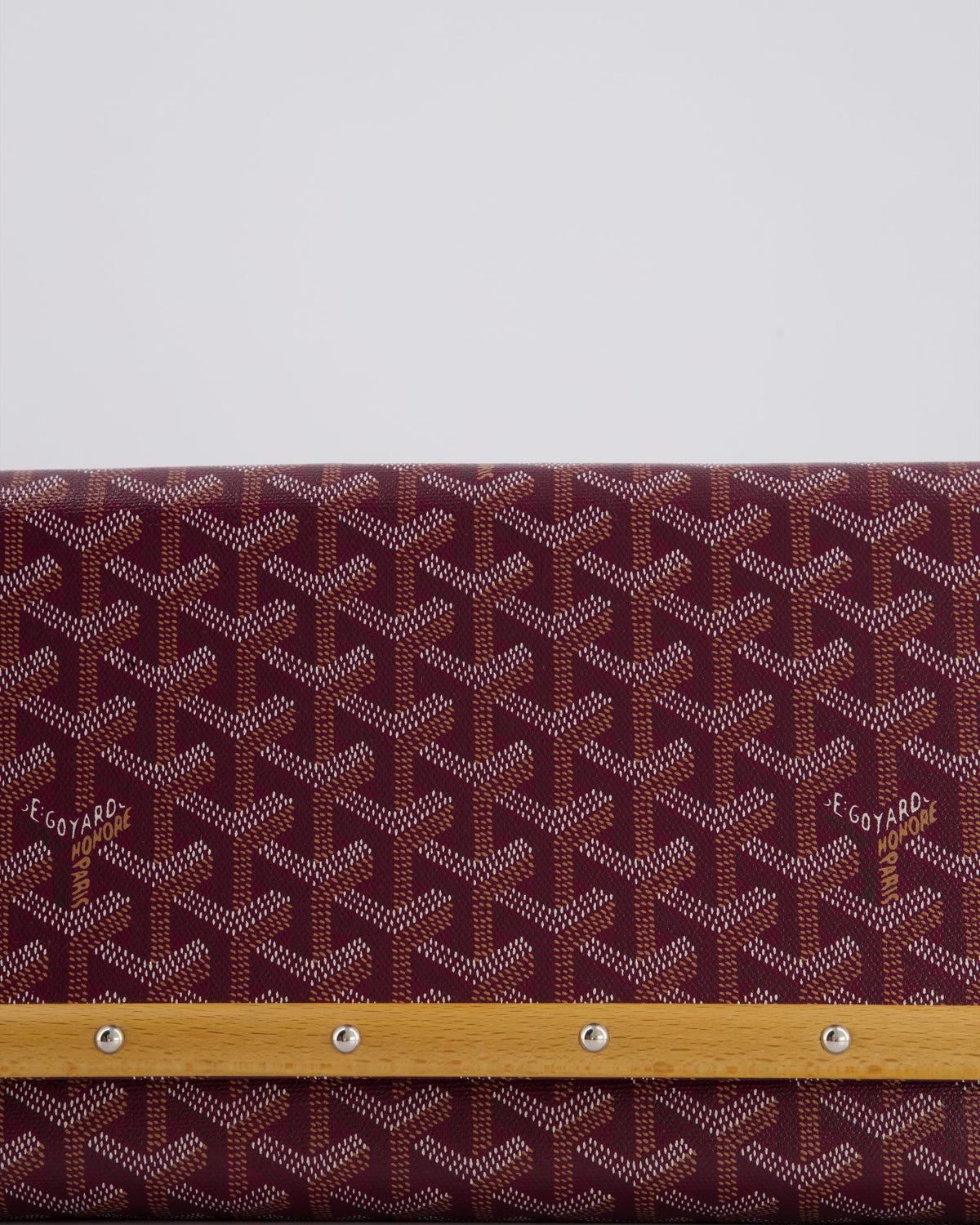 Goyard Burgundy Monte Carlo Canvas Clutch Bag with Silver Hardware