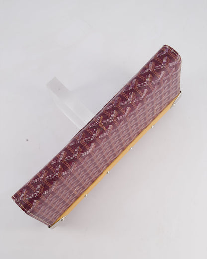 Goyard Burgundy Monte Carlo Canvas Clutch Bag with Silver Hardware
