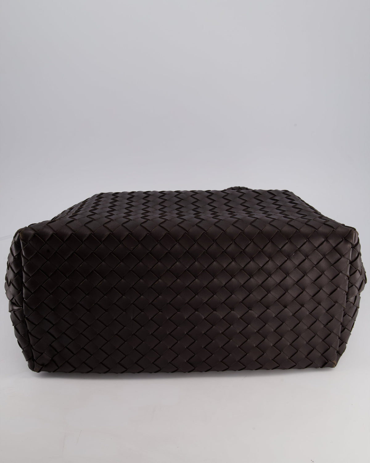 Bottega Veneta Brown Andiamo Large Intrecciato Leather Top Handle Bag with Sliding Cross-Body and Gold Knot Hardware RRP £6,090