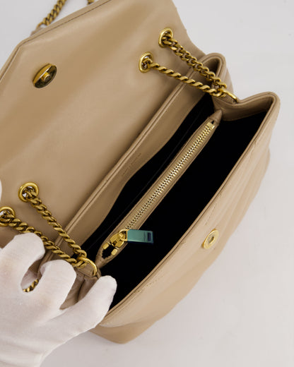 Saint Laurent Beige Small Lou Lou Bag with Gold Hardware