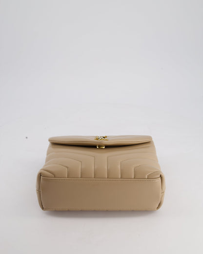Saint Laurent Beige Small Lou Lou Bag with Gold Hardware