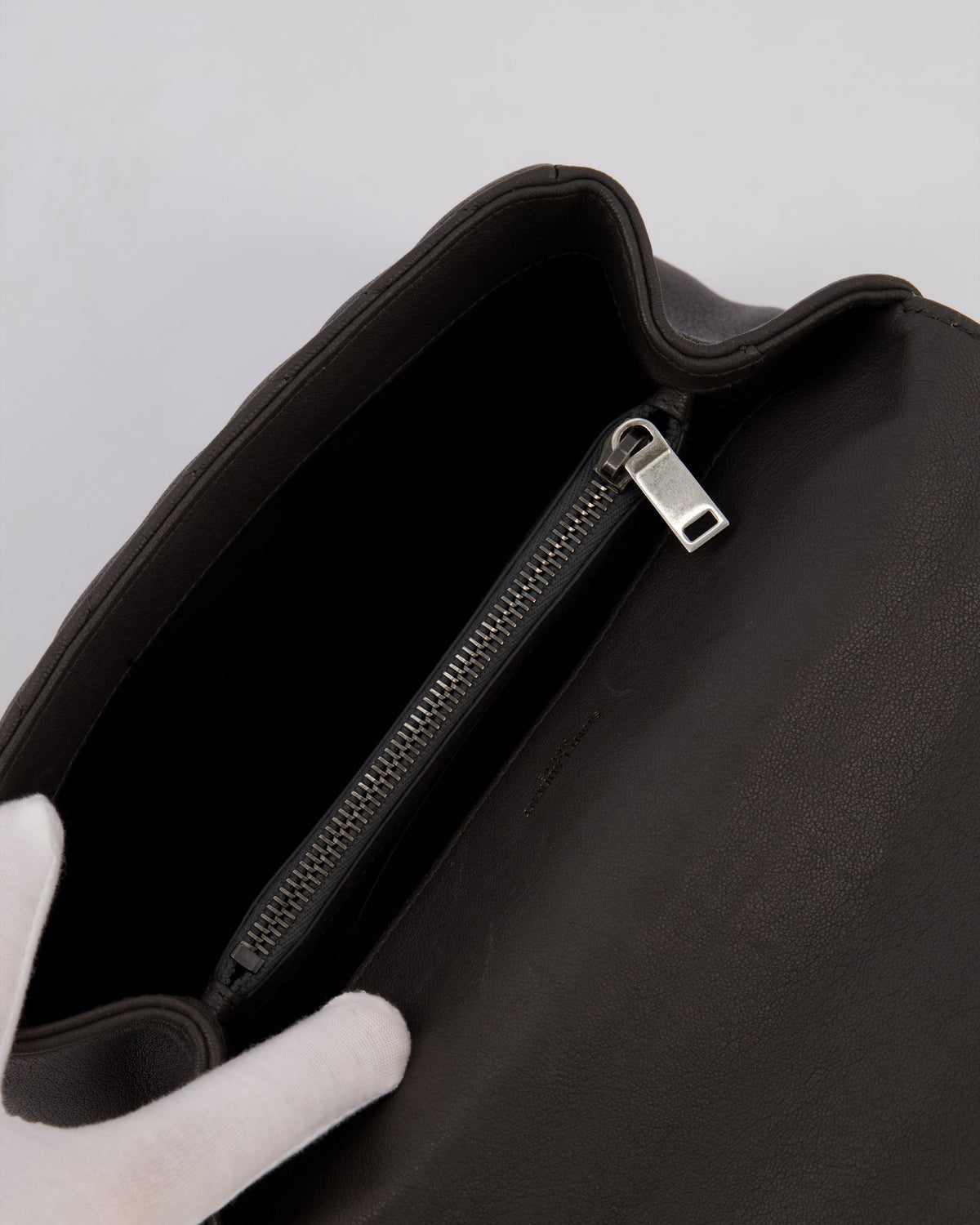 Saint Laurent Asphalt Grey Medium College Bag with Brushed Palladium Hardware