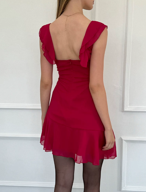 Charming Homecoming Dress Square Prom Dress Back to School Outfits Party Dress  D6231