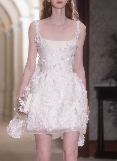 Sweet Homecoming Dress Square Tulle Flower Prom Dress Back to School Outfits Party Dress  D6323
