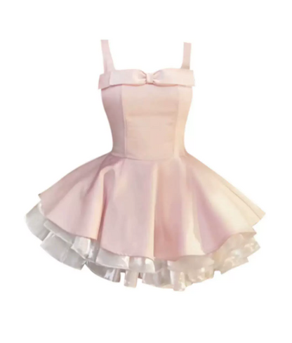 Sweet Homecoming Dress Square Cascade Dress Back to School Outfits Party Dress  D6331
