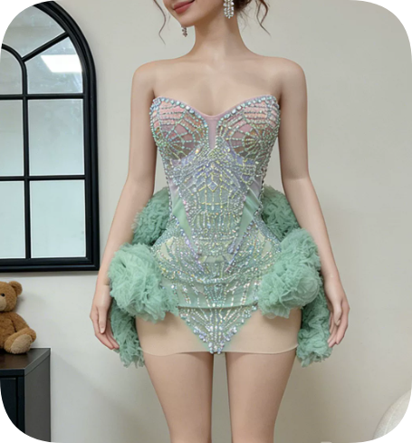 Stunning Homecoming Dress Sweetheart Rinestone Lace Dress Back to School Outfits Party Dress  D6355