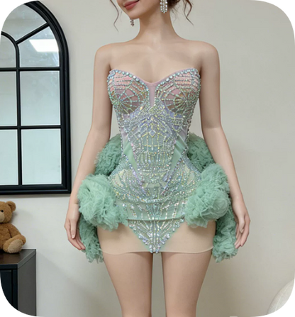 Stunning Homecoming Dress Sweetheart Rinestone Lace Dress Back to School Outfits Party Dress  D6355