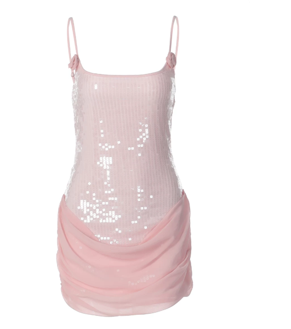 Charming Homecoming Dress Spaghetti Strap Sequins Tulle Flower Dress Back to School Outfits Party Dress  D6359
