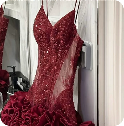 Charming Homecoming Dress V Neck Sequins Rinestone Tulle Dress Back to School Outfits Party Dress  D6361