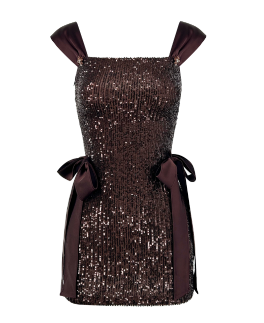 Charming Homecoming Dress Square Sequins Bowknot Dress Back to School Outfits Party Dress  D6362