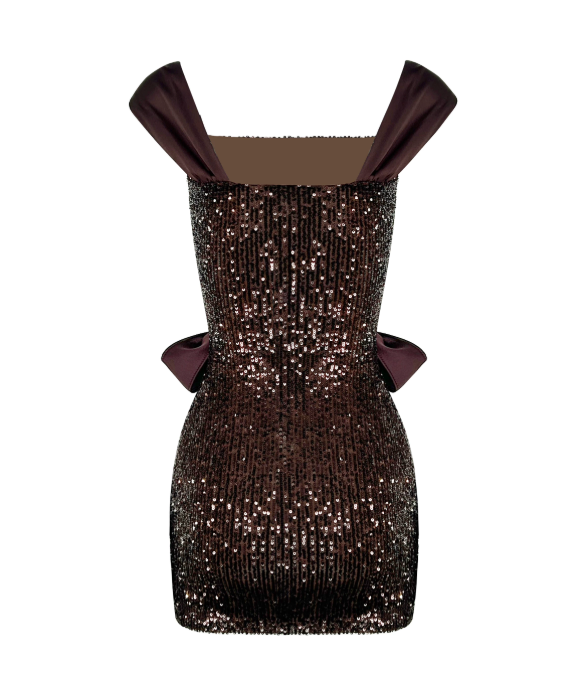 Charming Homecoming Dress Square Sequins Bowknot Dress Back to School Outfits Party Dress  D6362